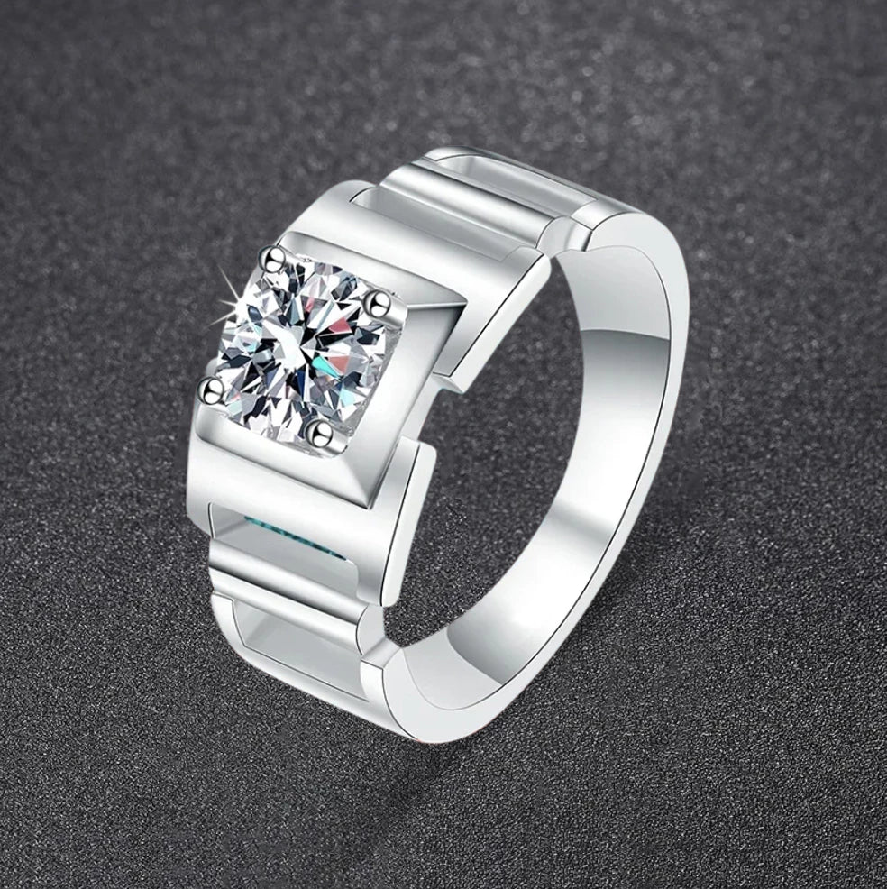 Thick Band moissanite rings for men