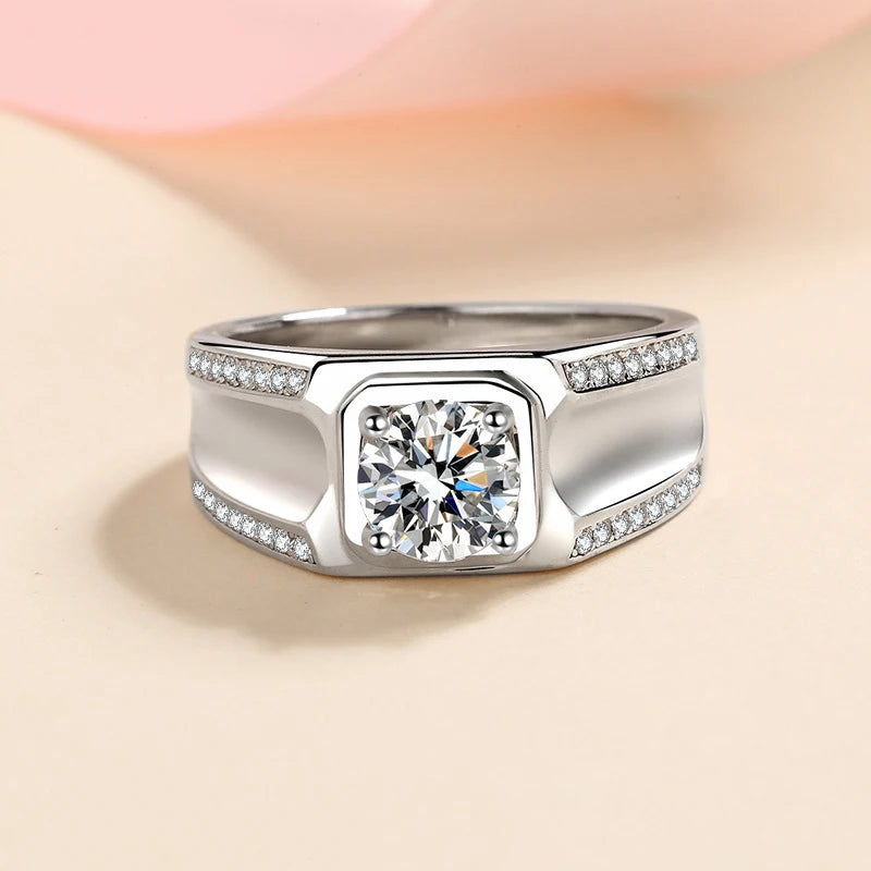 Thick Band moissanite rings for men MoissaRight