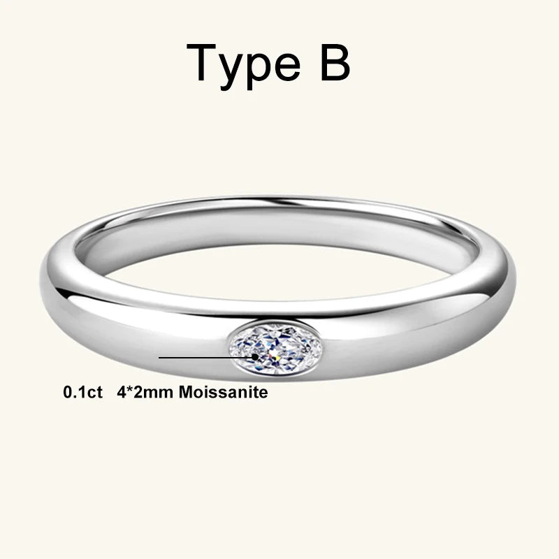 wedding ring for women's white stone type B