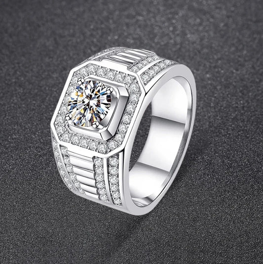 Striking Vanguard - 1ct Men's Moissanite Ring MoissaRight