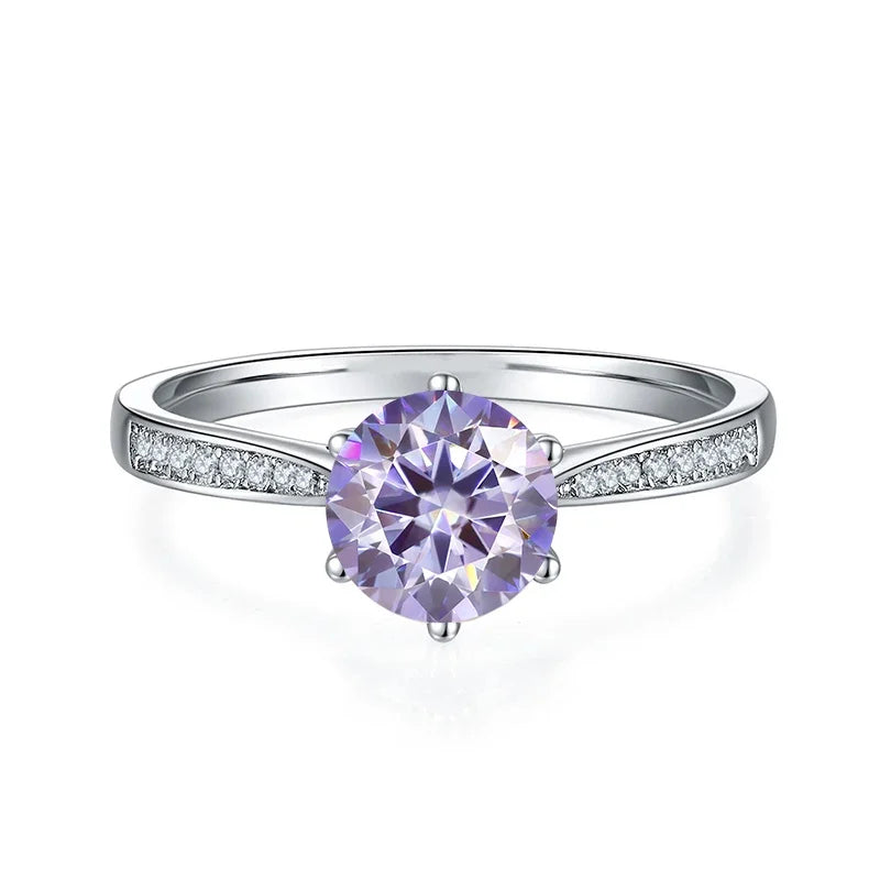 Women's  Blue Moissanite Promise  Ring MoissaRight