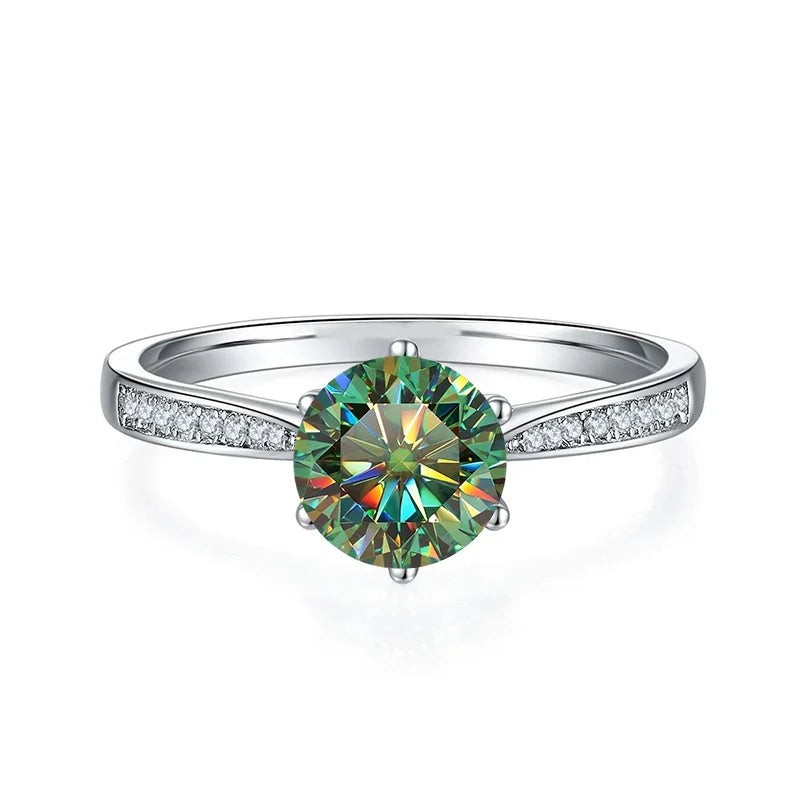 Radiant Spectrum  greenish Womens promise  Ring MoissaRight