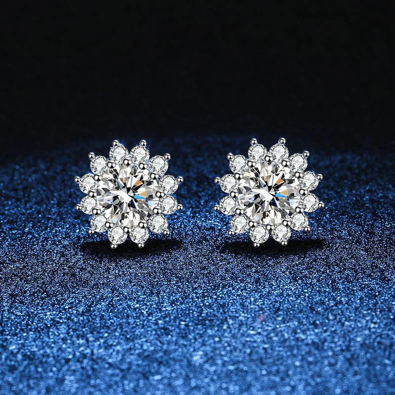 Petals of Splendour Luxury flower Moissanite jewelry Moissanite Earrings MoissaRight