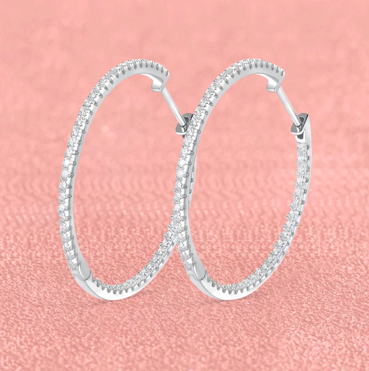 Dazzling Cascade - Full Moissanite Hoop Earrings MoissaRight