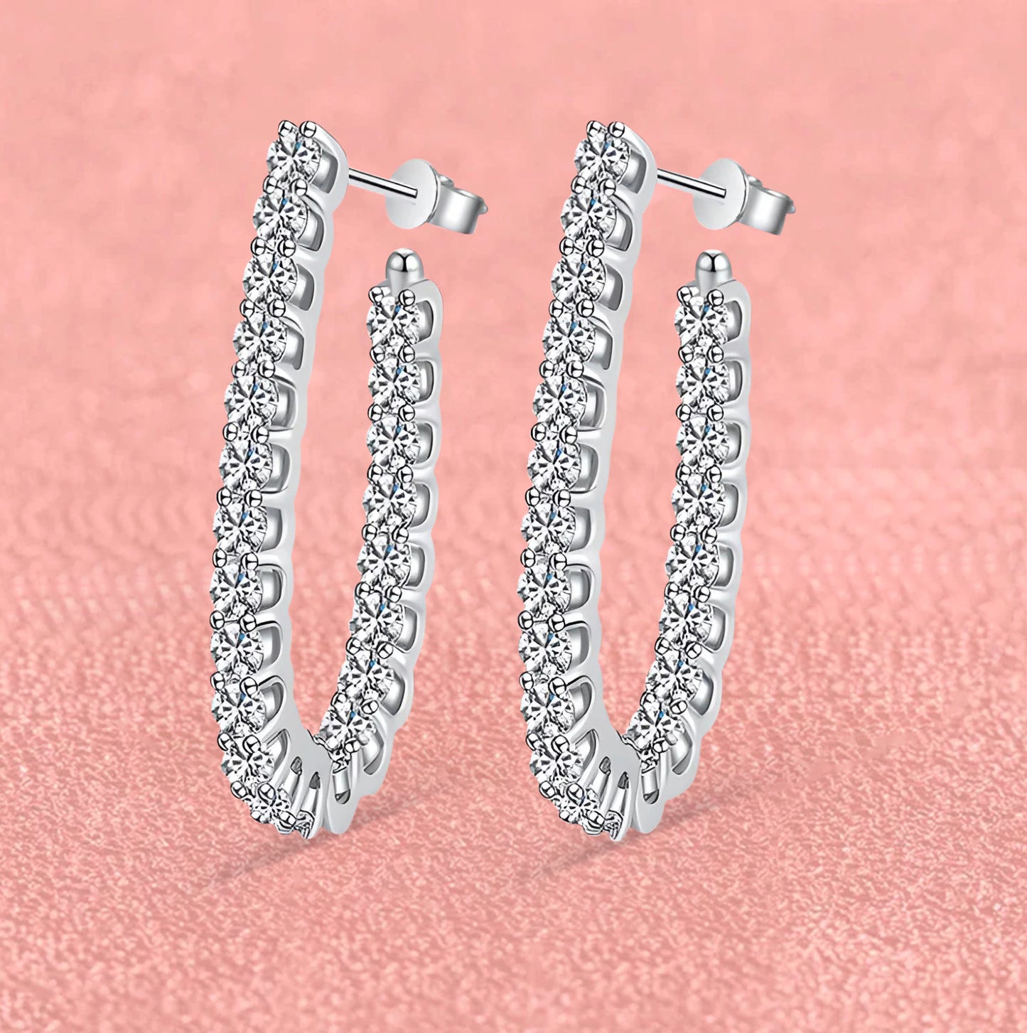 Shining Loop - Full Moissanite Earrings MoissaRight