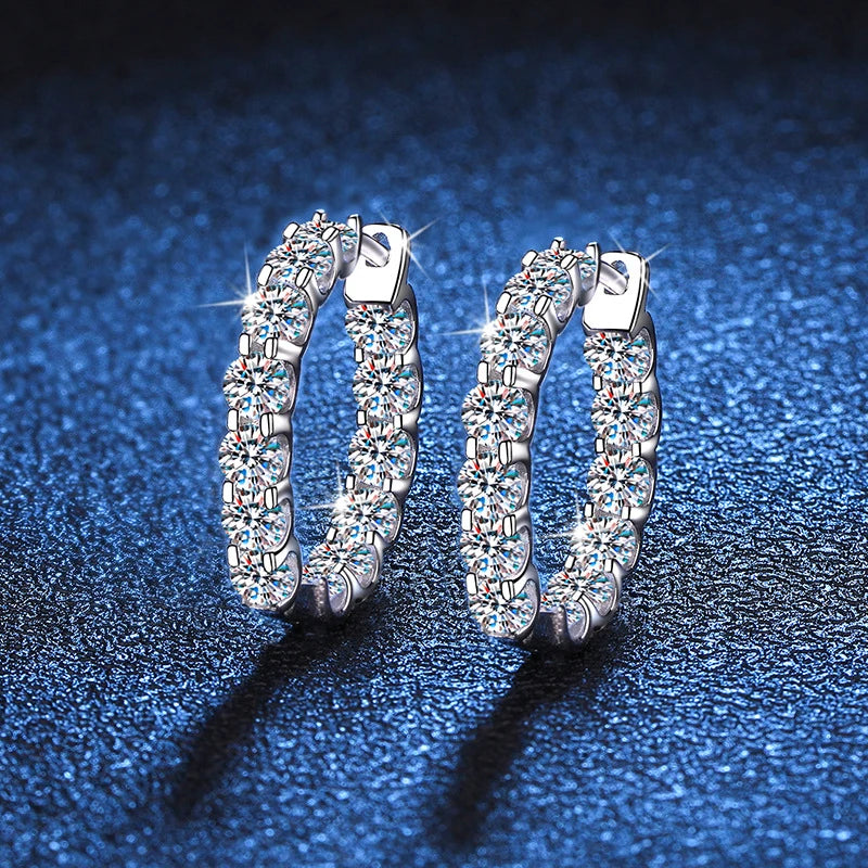 Twinkling Hoops - 2.6ct Moissanite Earrings MoissaRight