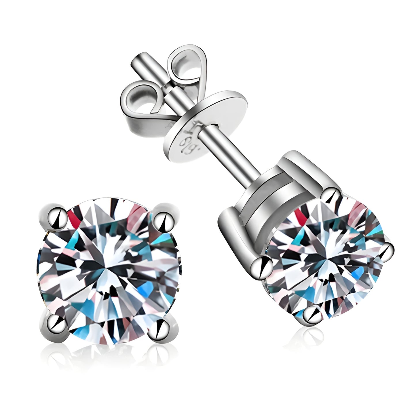 Sleek Chic - 0.2-2ct Moissanite Stud Earrings MoissaRight