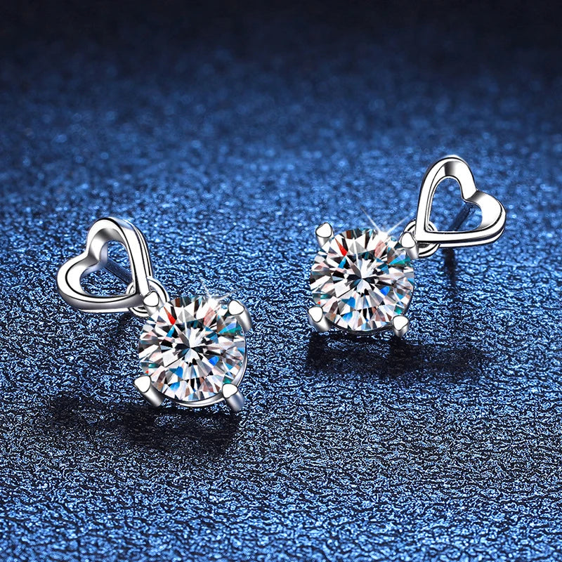 Wholehearted Love - 1ct Moissanite/Zircon Earrings MoissaRight