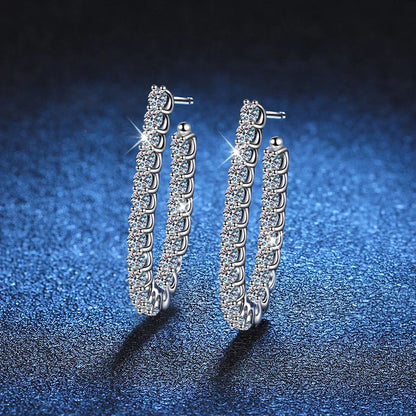 Shining Loop - Full Moissanite Earrings MoissaRight