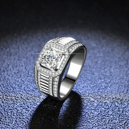 Striking Vanguard - 1ct Men's Moissanite Ring MoissaRight