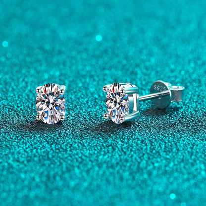 Opulent Oval - 0.5-2ct Moissanite Stud Earrings MoissaRight