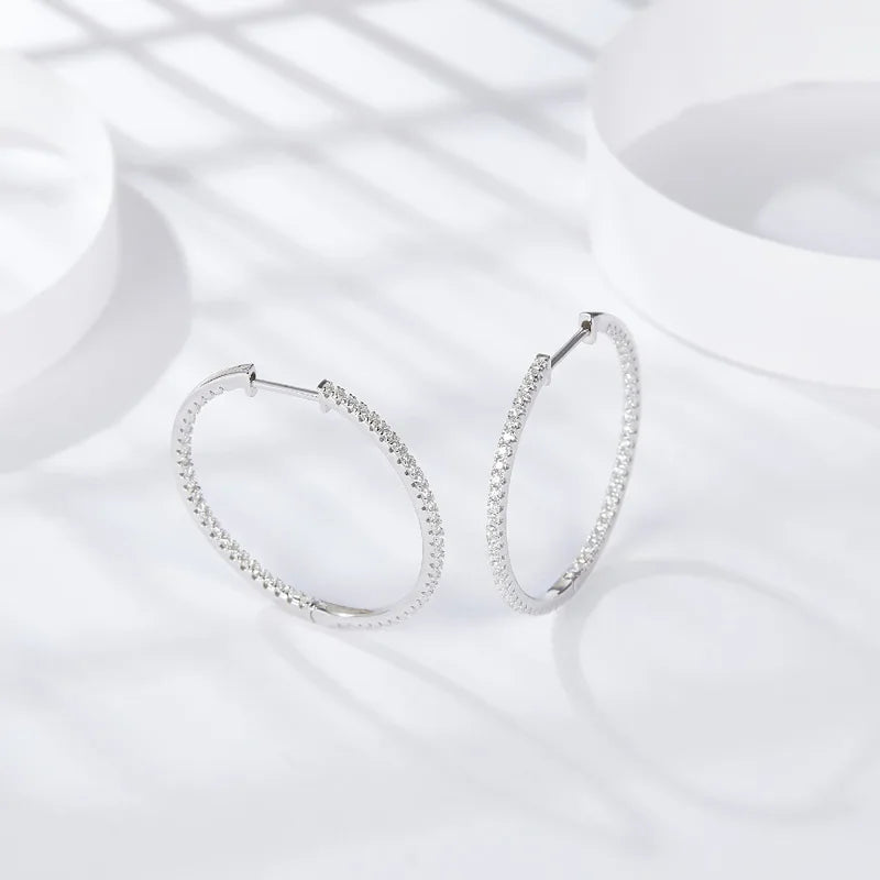 Dazzling Cascade - Full Moissanite Hoop Earrings MoissaRight