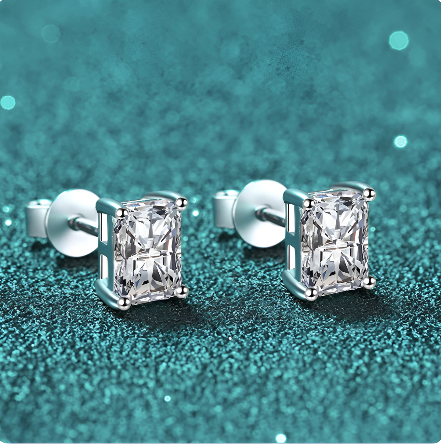 Regal Rectangle - 0.5-2ct Moissanite Stud Earrings MoissaRight