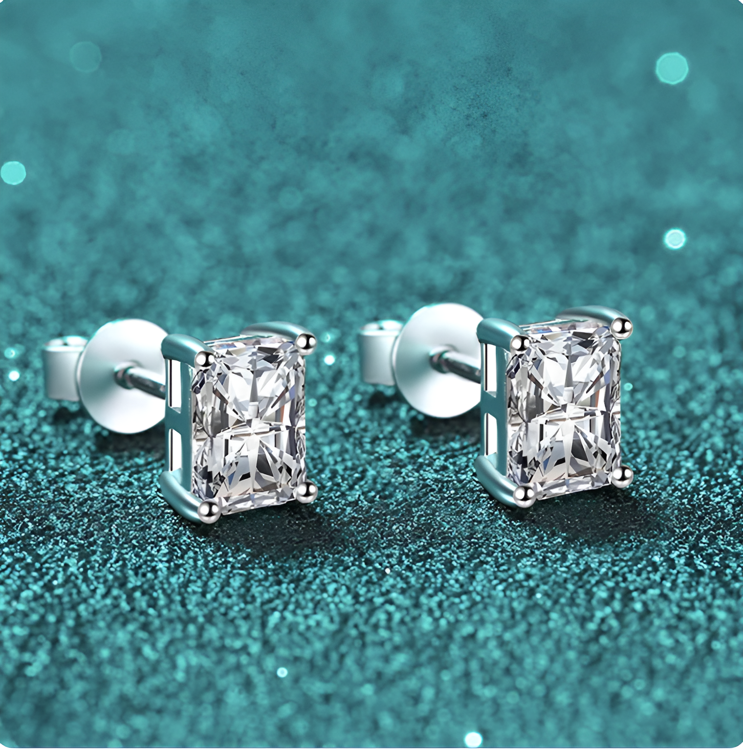 Regal Rectangle - 0.5-2ct Moissanite Stud Earrings MoissaRight