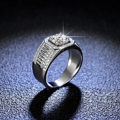 Striking Vanguard - 1ct Men's Moissanite Ring MoissaRight