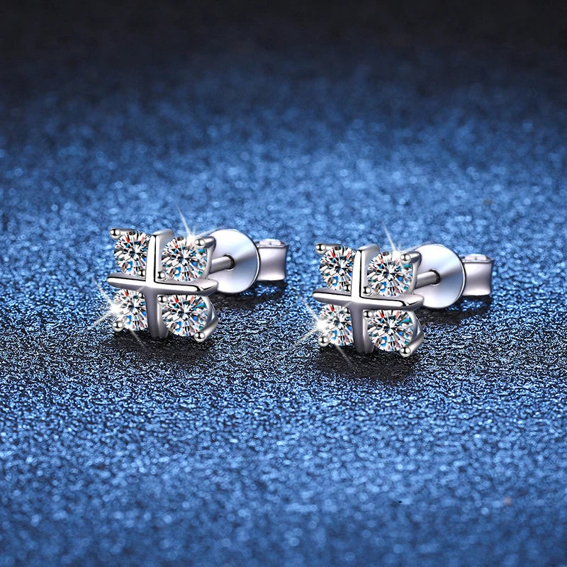 Graceful Quadrant - 0.4ct Moissanite Earrings MoissaRight