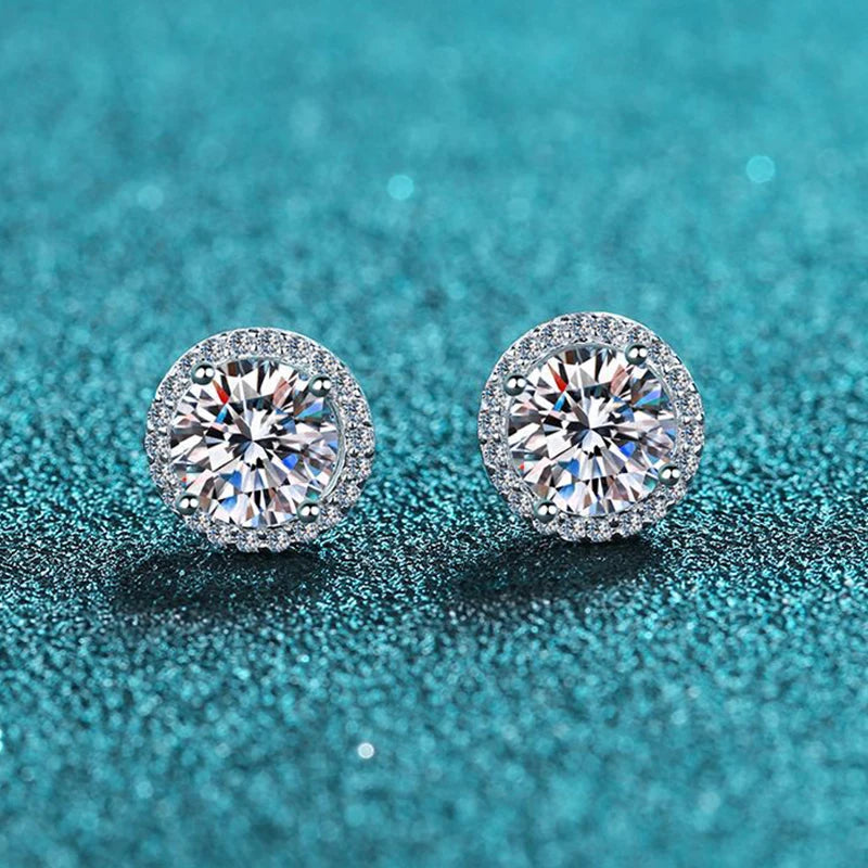 Divine Halo - 0.5/1ct Moissanite Stud Earrings MoissaRight