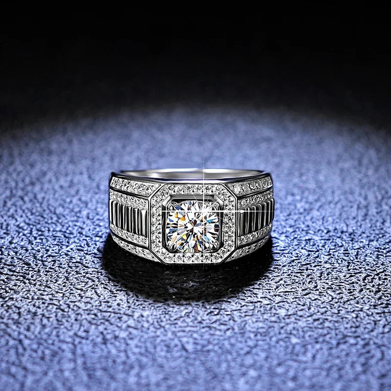 Striking Vanguard - 1ct Men's Moissanite Ring MoissaRight