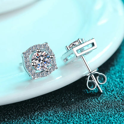 White Gold Stud Earrings