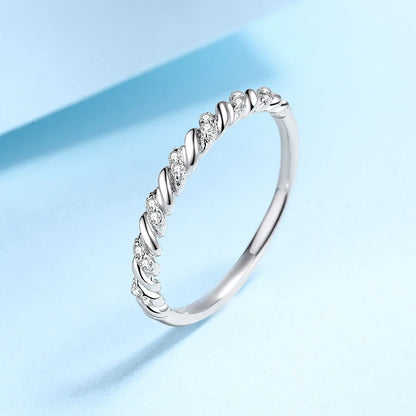 Spiralled Affection Moissanite promise Ring MoissaRight