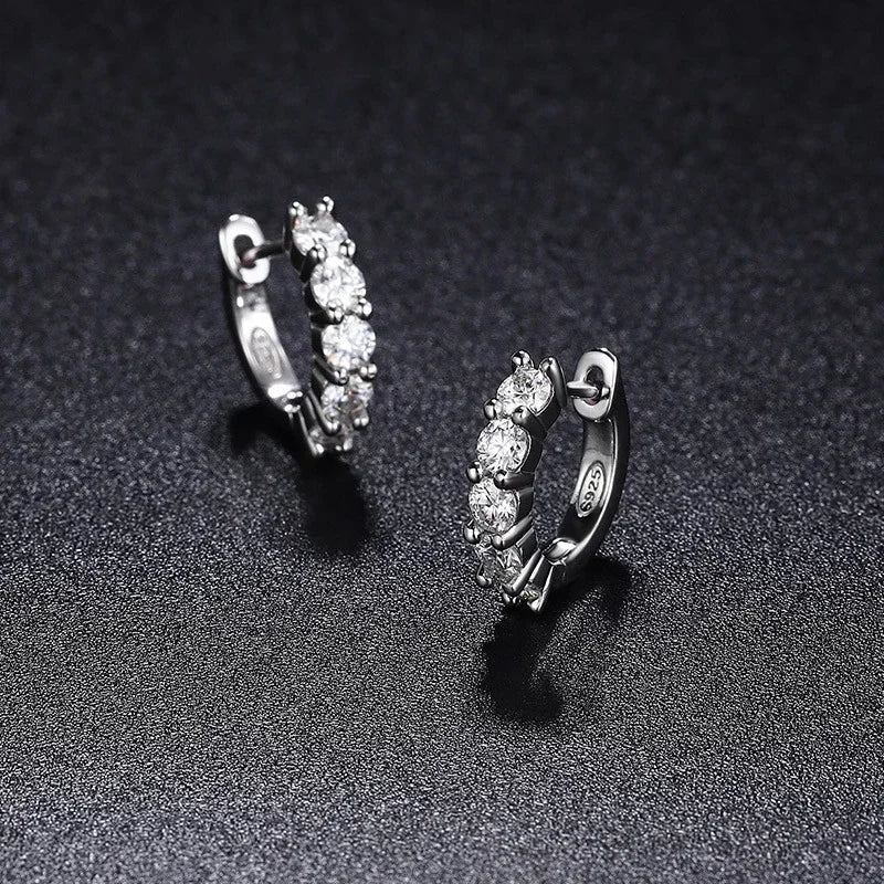 Women's Sparkling Arc Moissanite Earrings