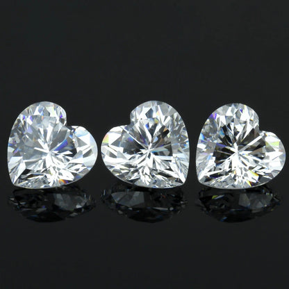 heart-shaped loose moissanite gems