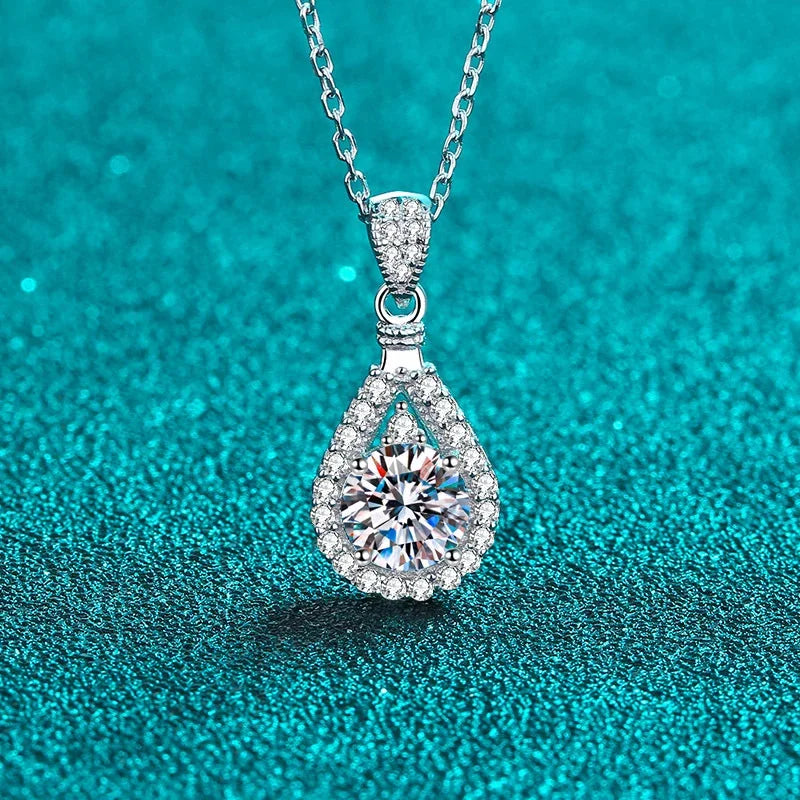 Luminous Raindrop  Womens Moissanite Necklace MoissaRight