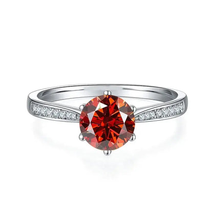 Red Moissanite Stone  Promise Ring  for women