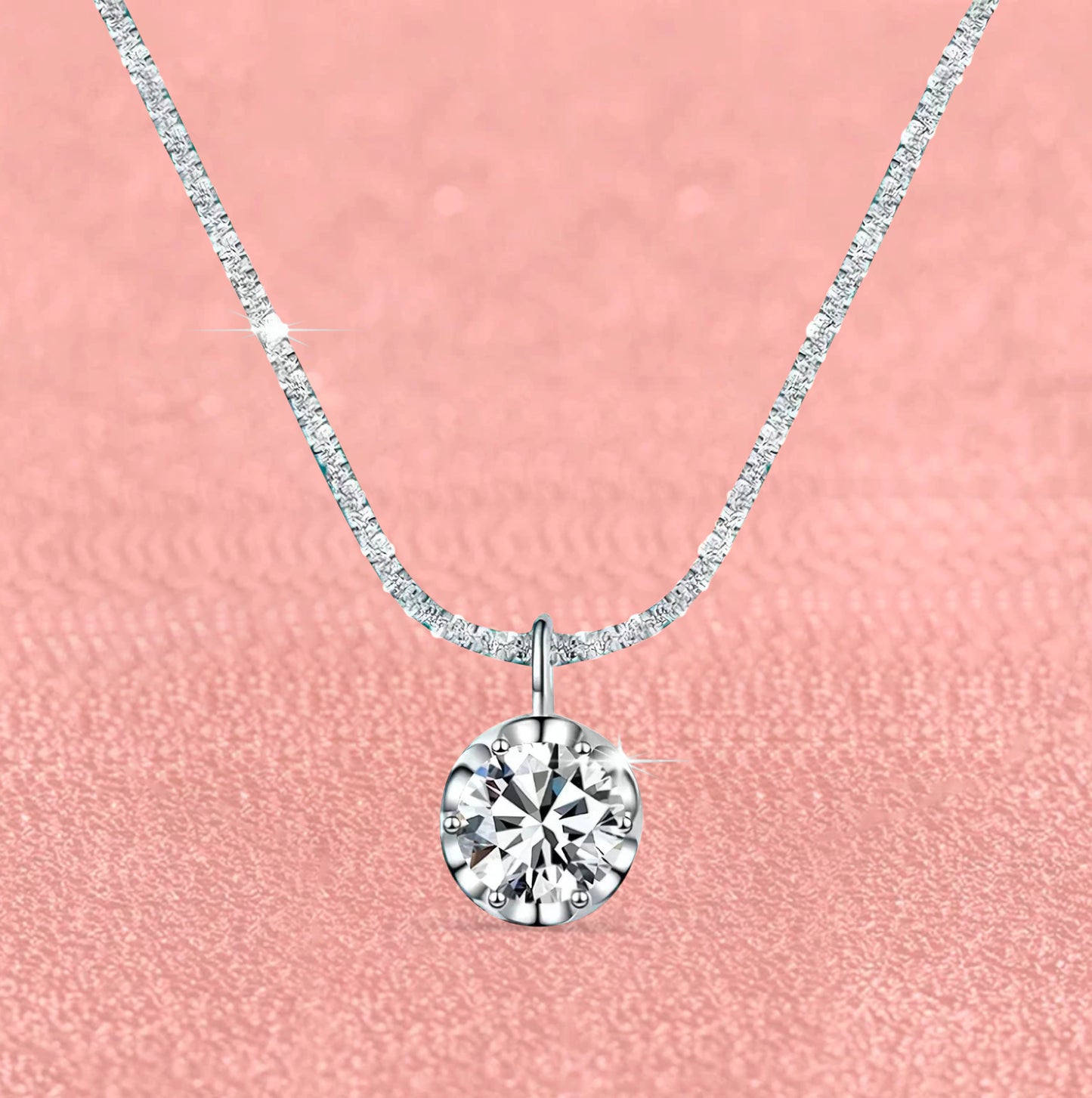 Sterling Gleam Moissanite Necklace MoissaRight