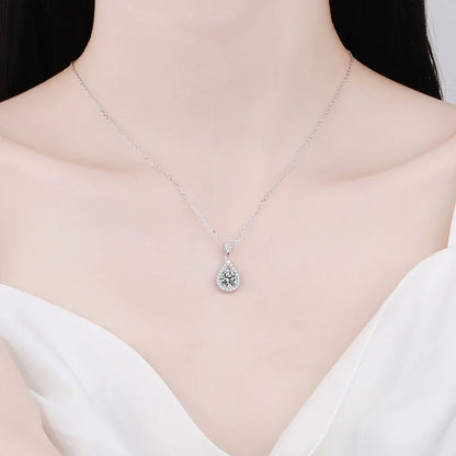 womens white gold moissanite gemstones sterling chain necklaces